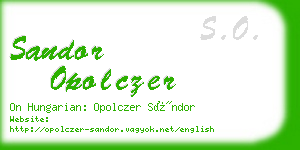 sandor opolczer business card